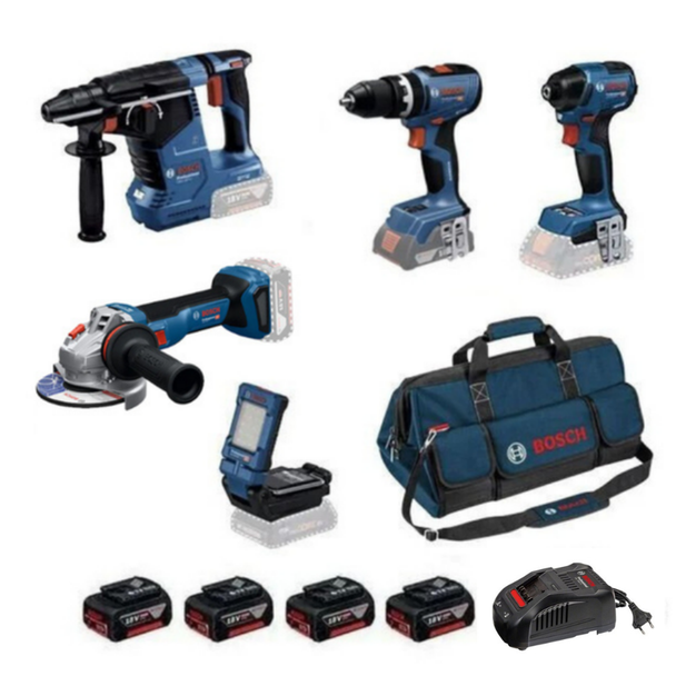 Bosch GBH 187-LI + GWS 18V-11 + GSB 18V-65 + GDR 18V-220 + GLI 18V-800