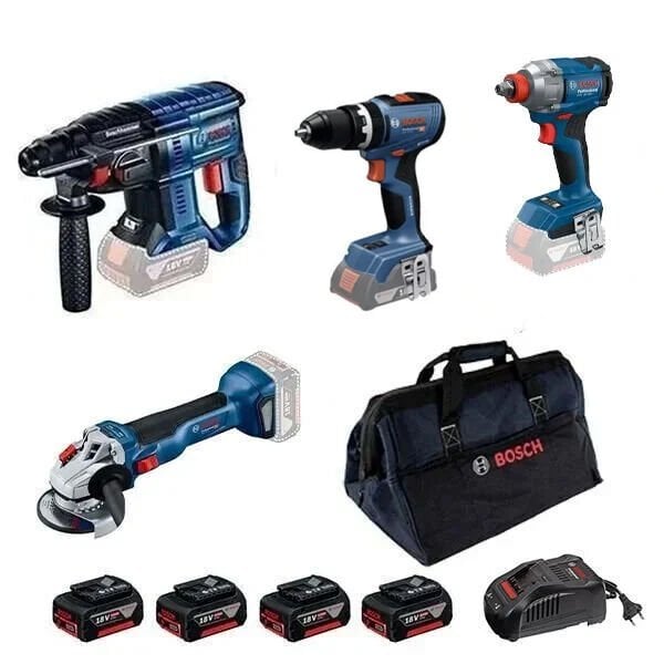 Bosch GBH 180-LI + GWS 18V-10 + GSB 18V-65 + GDX 18V-285