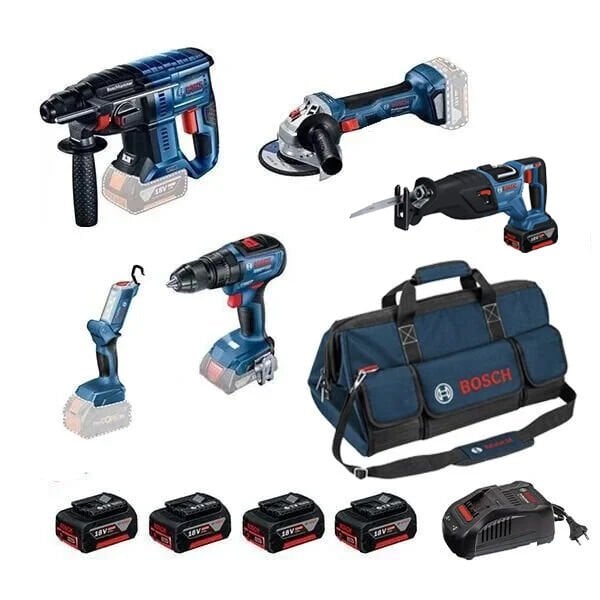 Bosch GBH 180-LI + GWS 180-LI + GSR 18V-50 + GSA 185-LI + GLI 18V-300