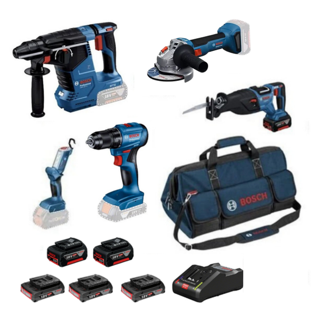 Bosch GBH 187-LI + GWS 18V-8 + GSR 185-LI + GSA 185-LI + GLI 18V-300