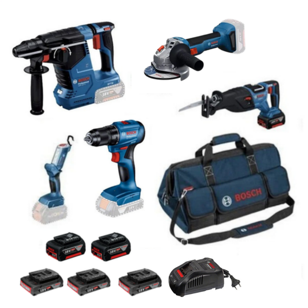 Bosch GBH 187-LI + GWS 18V-8 + GSR 185-LI + GSA 185-LI + GLI 18V-300