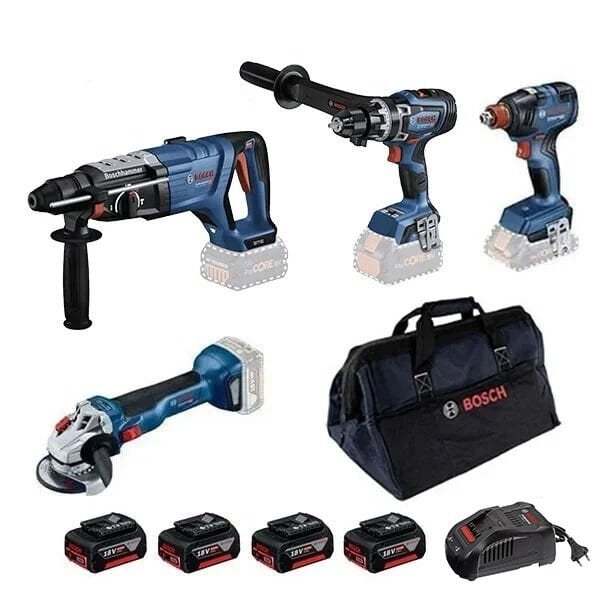Bosch GBH 18V-28 D + GWS 18V-10 + GSB 18V-150 + GDX 18V-200
