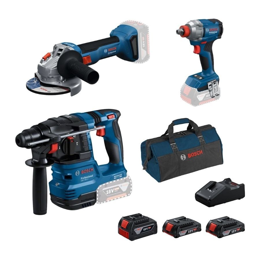 Bosch GBH 185-LI + GWS 18V-8 + GDX 18V-285