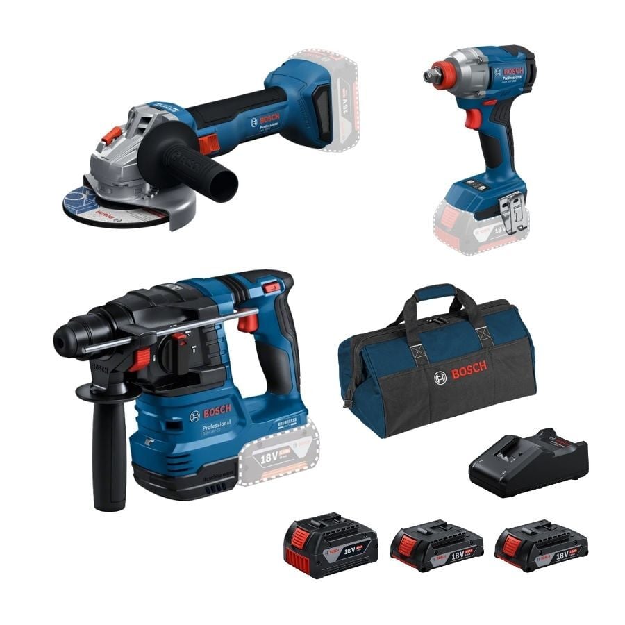 Bosch GBH 18V-22 + GWS 18V-8 + GDX 18V-285