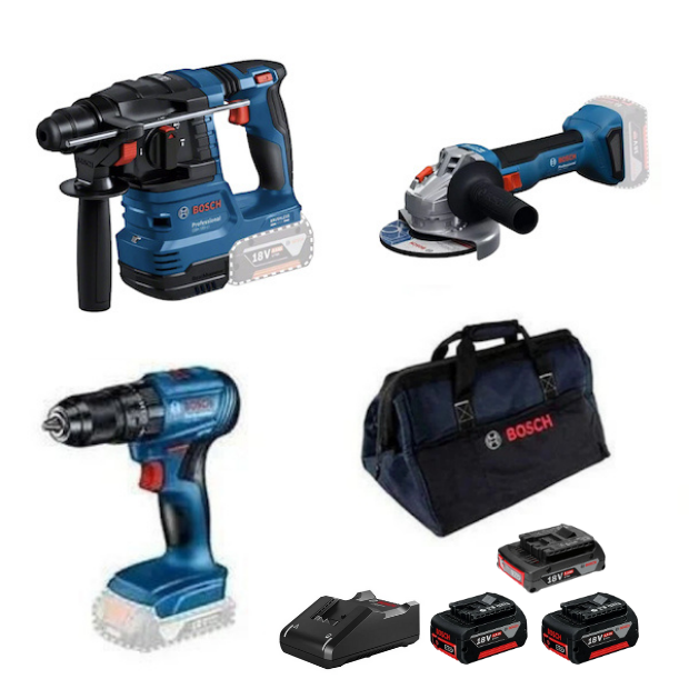 Bosch GBH 185-LI + GWS 18V-8 + GSB 185-LI