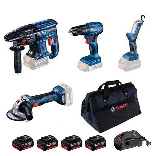 Bosch GBH 180-LI + GWS 180-LI + GSB 185-LI + GLI 18V-300
