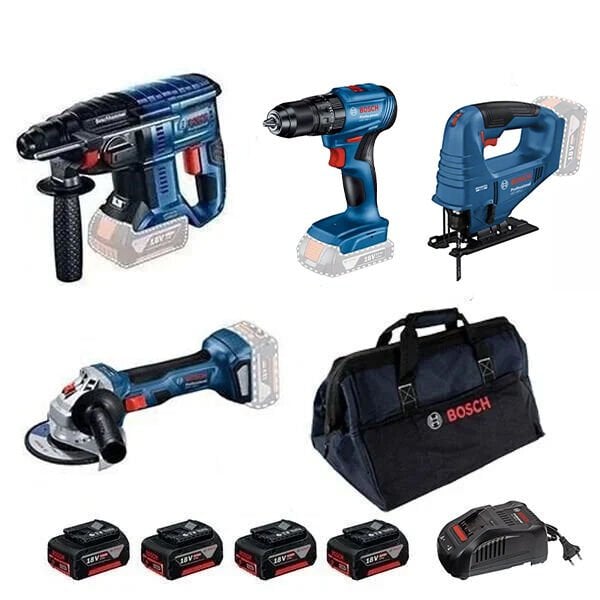 Bosch GBH 180-LI + GWS 18V-8 + GSB 185-LI + GST 183-LI
