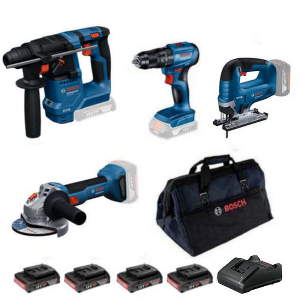 Bosch GBH 18V-18 + GWS 18V-8 + GSB 185-LI + GST 185-LI