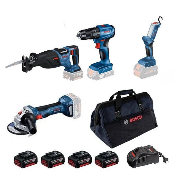 Bosch GWS 18V-8 + GSB 185-LI + GSA 185-LI + GLI 18V-300