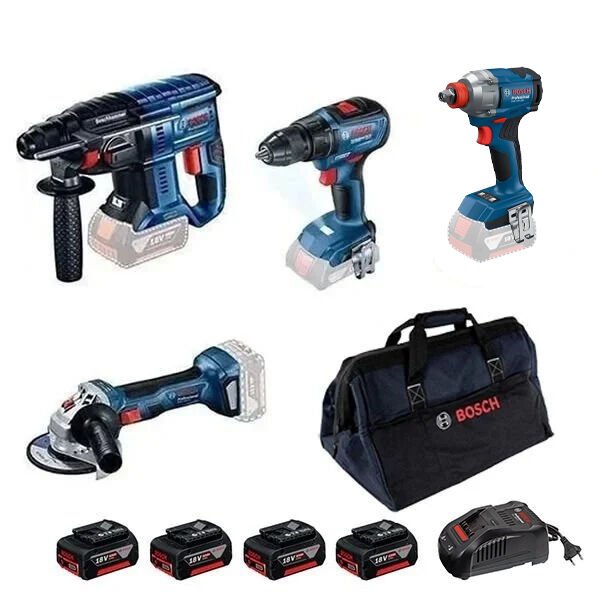 Bosch GBH 180-LI + GWS 180-LI + GSR 18V-50 + GDX 18V-285