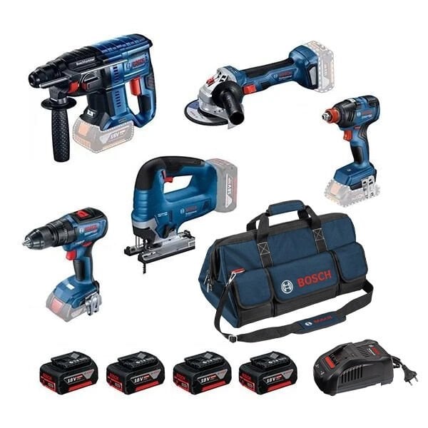 Bosch GBH 180-LI + GWS 180-LI + GSB 18V-50 + GDX 18V-200 + GST 185-LI