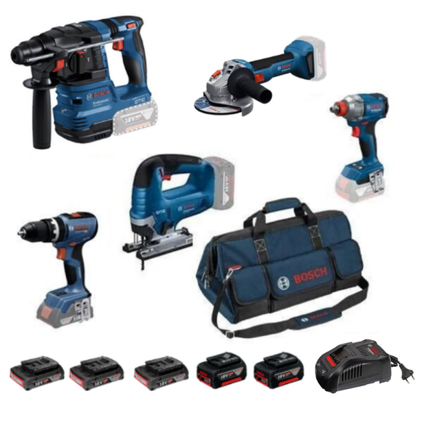 Bosch GBH 185-LI + GWS 18V-8 + GSB 18V-65 + GDX 18V-285 + GST 185-LI