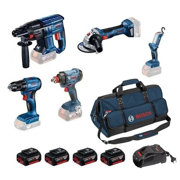 Bosch GBH 180-LI + GWS 180-LI + GSR 185-LI + GDX 180-LI + GLI 18V-300