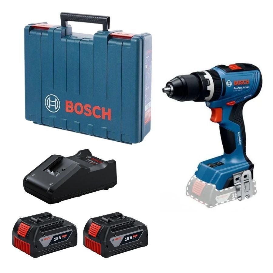 Bosch GSB 18V-65 Şarjlı Matkap 4 Ah x 2 adet