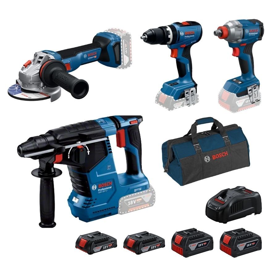Bosch GBH 187-LI + GWS 18V-11 S + GSB 18V-65 + GDX 18V-285