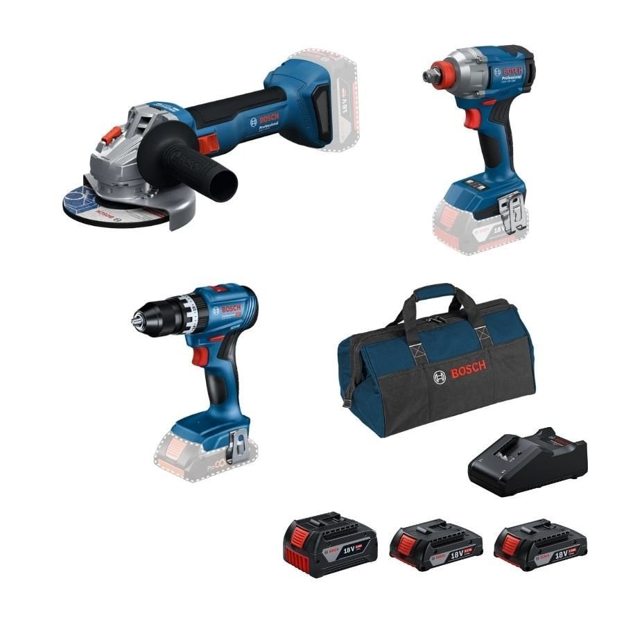 Bosch GWS 18V-8 + GSB 18V-45 + GDX 18V-285
