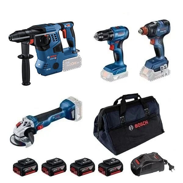 Bosch GBH 18V-28 C + GWS 18V-10 + GSR 185-LI + GDX 18V-200