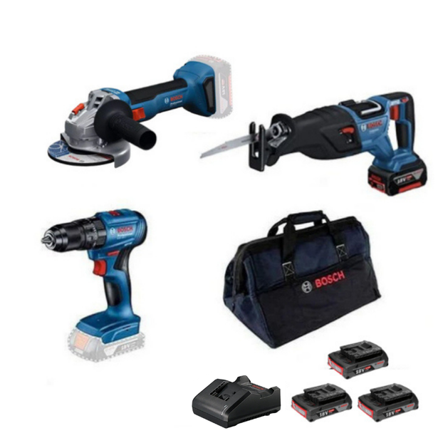 Bosch GWS 18V-8 + GSB 185-LI + GSA 185-LI