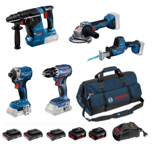 Bosch GBH 18V-24 C + GWS 18V-8 + GSR 18V-45 + GDR 18V-215 + GSA 18V-24