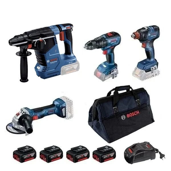 Bosch GBH 187-LI + GWS 180-LI + GSB 18V-50 + GDX 18V-200