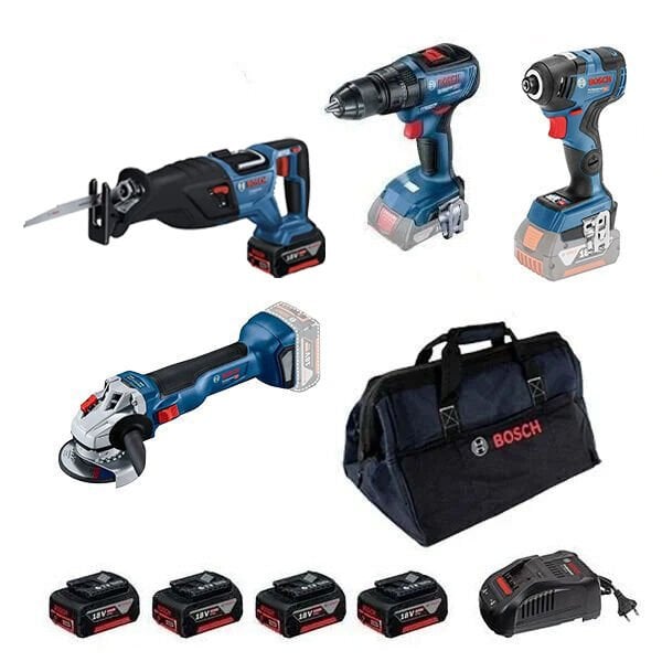 Bosch GWS 18V-10 + GSB 18V-50 + GDR 18V-200 + GSA 185-LI