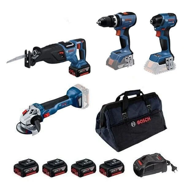 Bosch GWS 18V-10 + GSB 18V-65 + GDR 18V-220 + GSA 185-LI