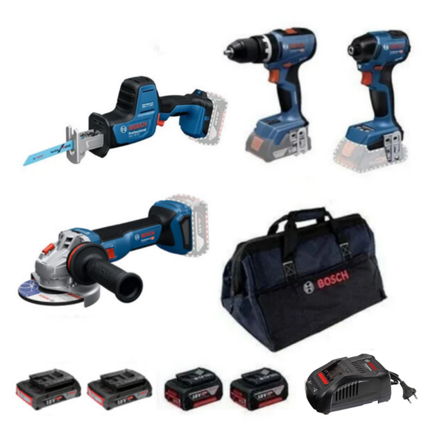 Bosch GWS 18V-11 + GSB 18V-65 + GDR 18V-220 C + GSA 18V-24