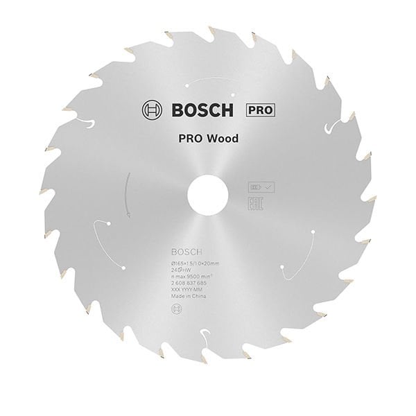 Bosch Akülü Daire Testere Bıçağı Ahşap 165x20mm 24 Diş