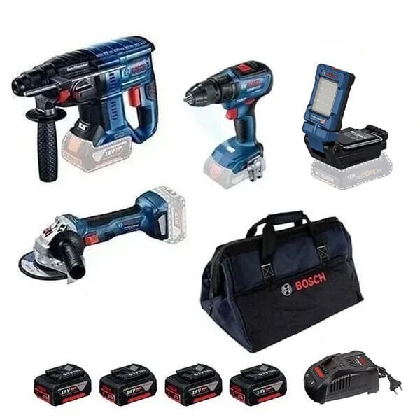 Bosch GBH 180-LI + GWS 180-LI + GSR 18V-50 + GLI 18V-800