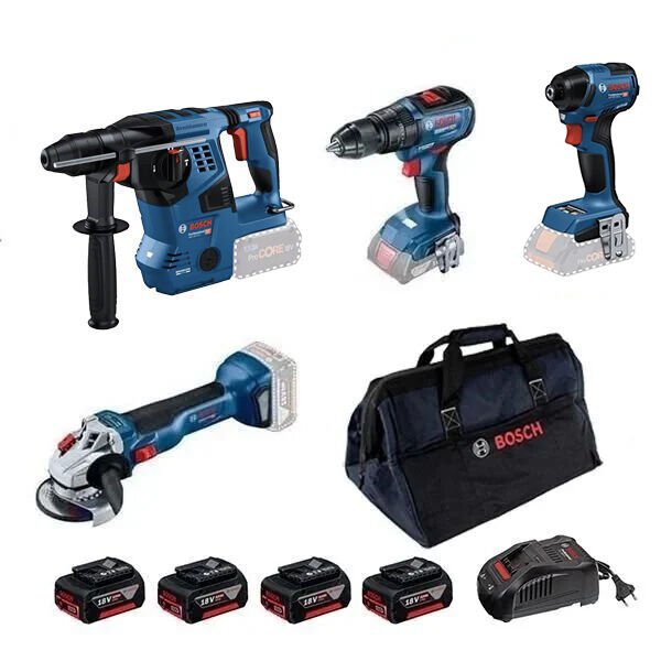 Bosch GBH 18V-28 C + GWS 18V-10 + GSB 18V-50 + GDR 18V-220