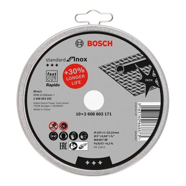 Bosch Inox Kesici Rapido 10 adet 125x1.0 mm