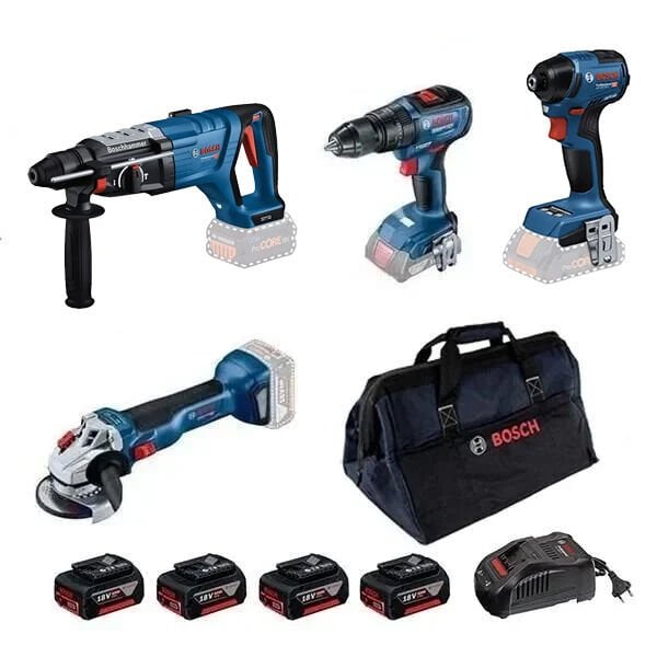 Bosch GBH 18V-28 D + GWS 18V-10 + GSB 18V-50 + GDR 18V-220