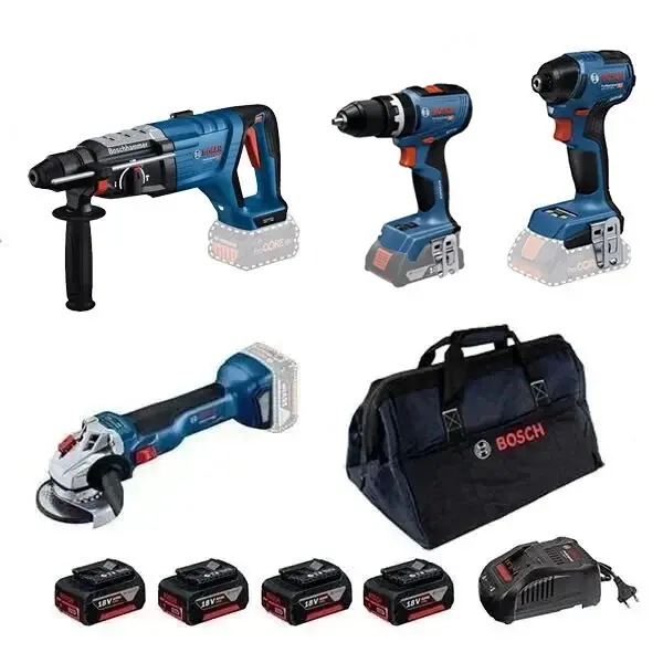 Bosch GBH 18V-28 D + GWS 18V-10 + GSB 18V-65 + GDR 18V-220