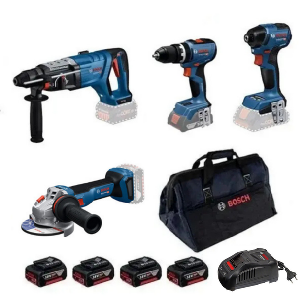 Bosch GBH 18V-28 D + GWS 18V-11 + GSB 18V-65 + GDR 18V-220 C