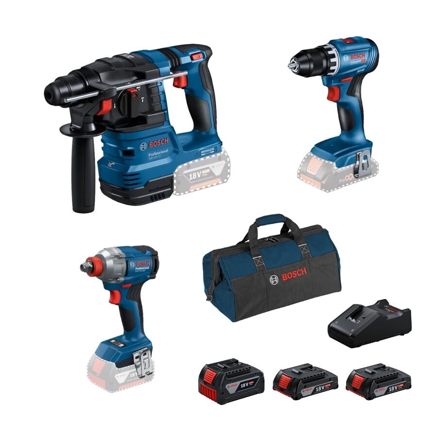 Bosch GBH 18V-22 + GSR 18V-45 + GDX 18V-285