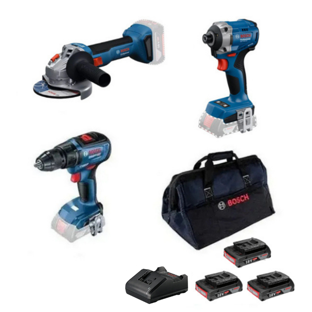 Bosch GWS 18V-8 + GSB 18V-45 + GDR 18V-215