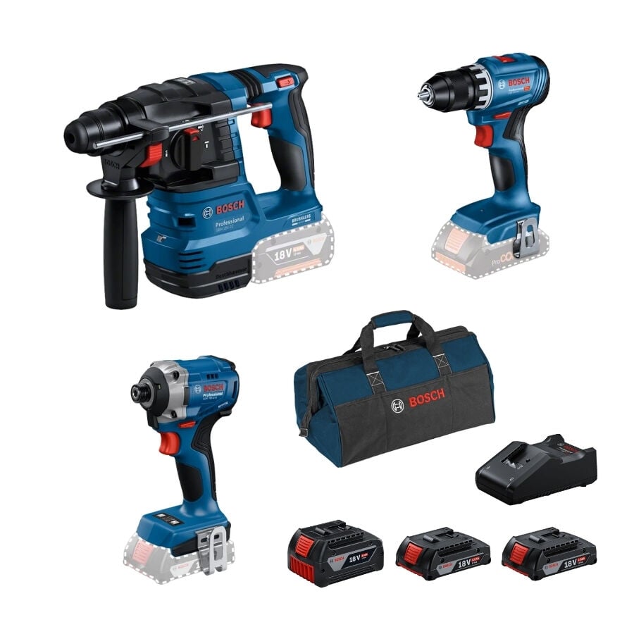 Bosch GBH 18V-22 + GSR 18V-45 + GDR 18V-215