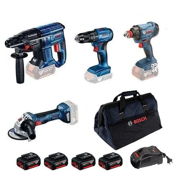 Bosch GBH 180-LI + GWS 18V-8 + GSB 185-LI + GDX 180-LI