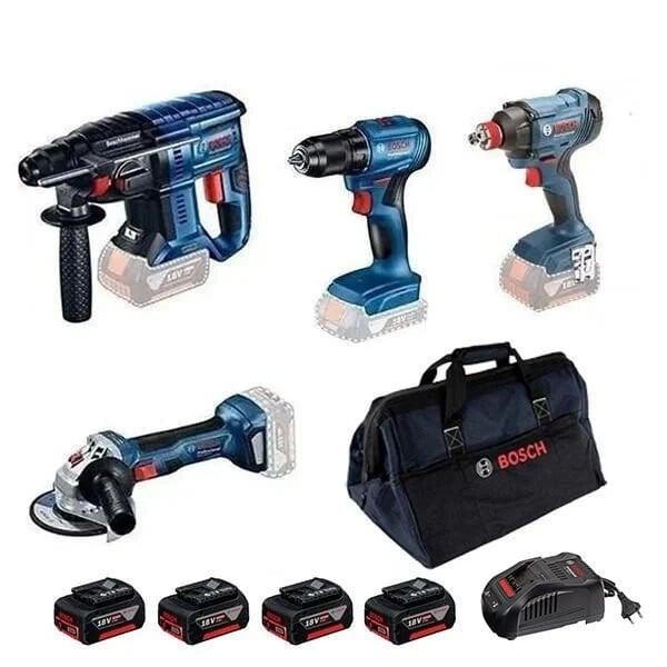 Bosch GBH 180-LI + GWS 180-LI + GSR 185-LI + GDX 180-LI