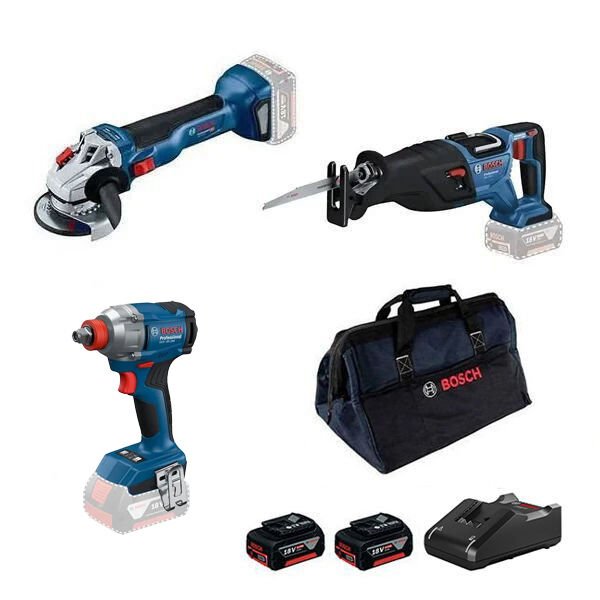 Bosch GWS 18V-10 + GDX 18V-285 + GSA 185-LI
