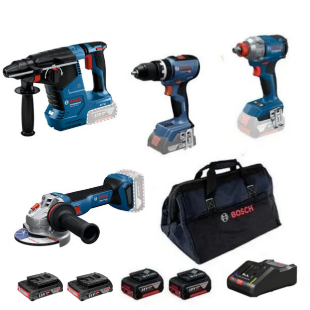 Bosch GBH 18V-24 C + GWS 18V-11 S + GSB 18V-65 + GDX 18V-285