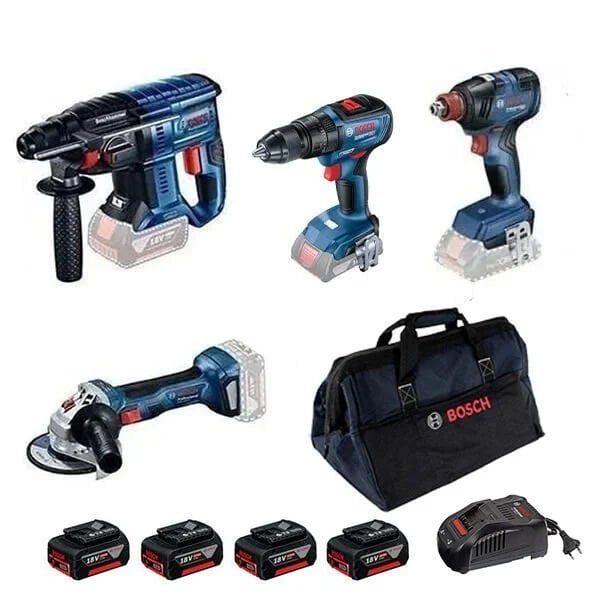 Bosch GBH 180-LI + GWS 180-LI + GSB 18V-50 + GDX 18V-200