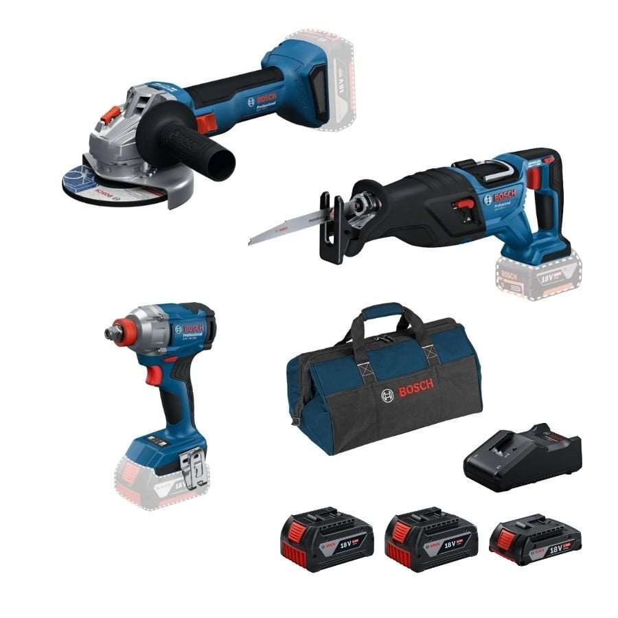Bosch GWS 18V-8 + GDX 18V-285 + GSA 185-LI