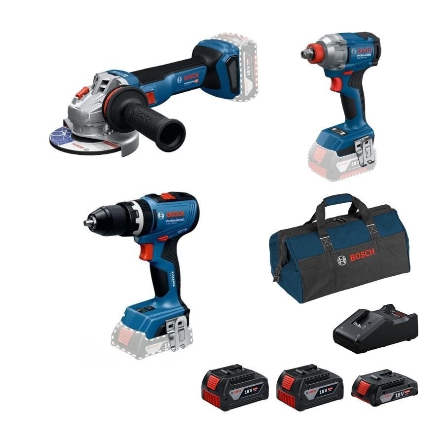 Bosch GWS 18V-11 S + GSB 18V-65 + GDX 18V-285