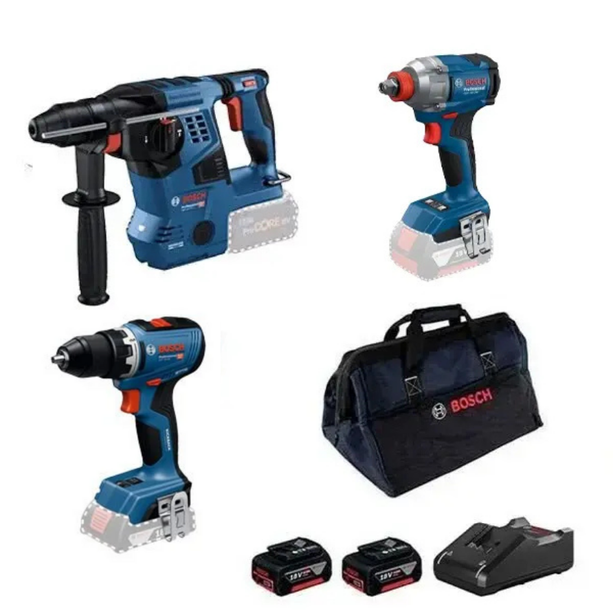 Bosch GBH 18V-28 C + GSR 18V-65 + GDX 18V-285