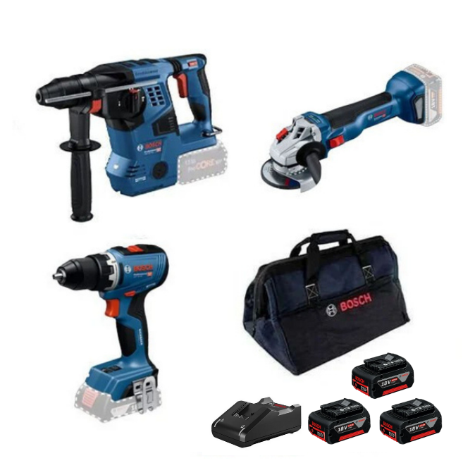 Bosch GBH 18V-28 C + GWS 18V-11 S + GSR 18V-65